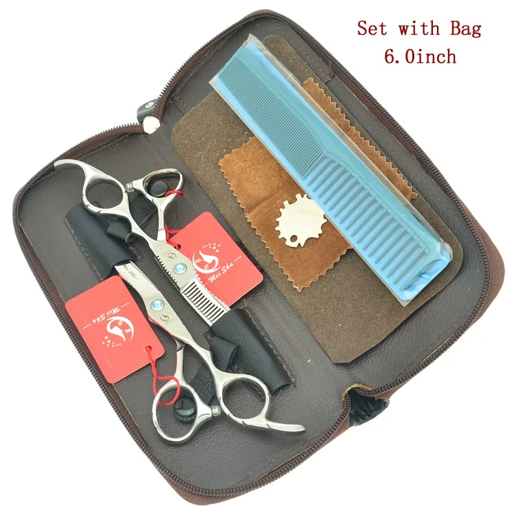 HA0373 with Bag Meisha 6 дюймов профессиональные ножницы для волос Япония 440c парикмахерские ножницы для резки Thinning ножницы парикмахерские инструменты для укладки HA0373 - Цвет: HA0373 with Bag