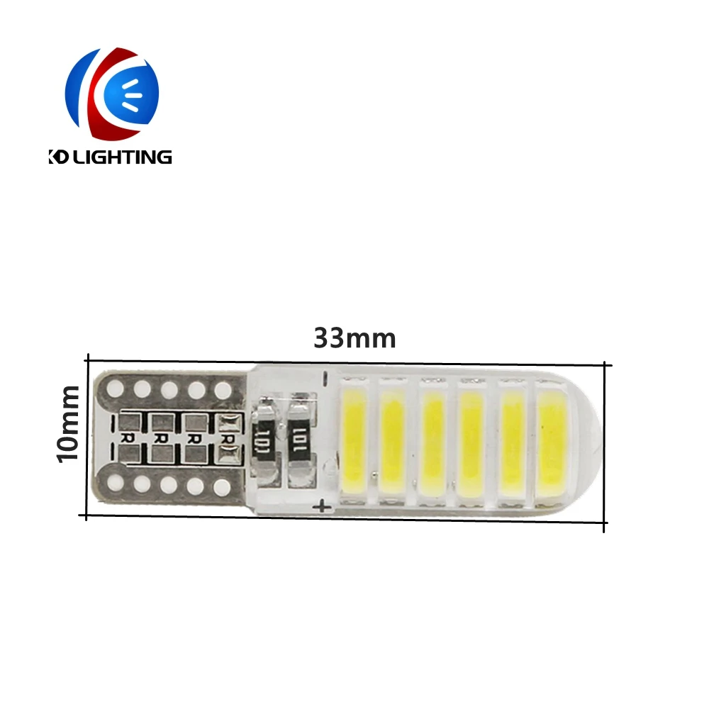 KD автомобильные аксессуары 10 шт. светодиодные лампы T10 7014 7020 12SMD кристальная