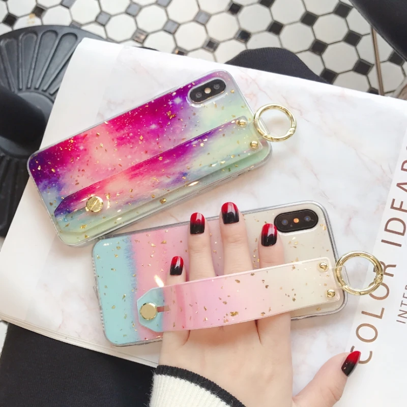 Модный чехол из мраморной золотой фольги для iphone XS MAX X XR 6 6s 7 8 Plus гранитный ТПУ
