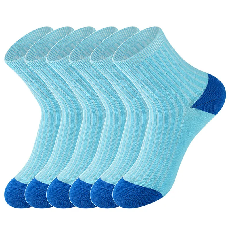 6 Pair Blue Хлопковые носки LifeWheel милые дышащие дезодоранты бег горный туризм для верховой езды детские носки для мальчиков и девочек 6 пара/лот - Цвет: 6 Pair Blue