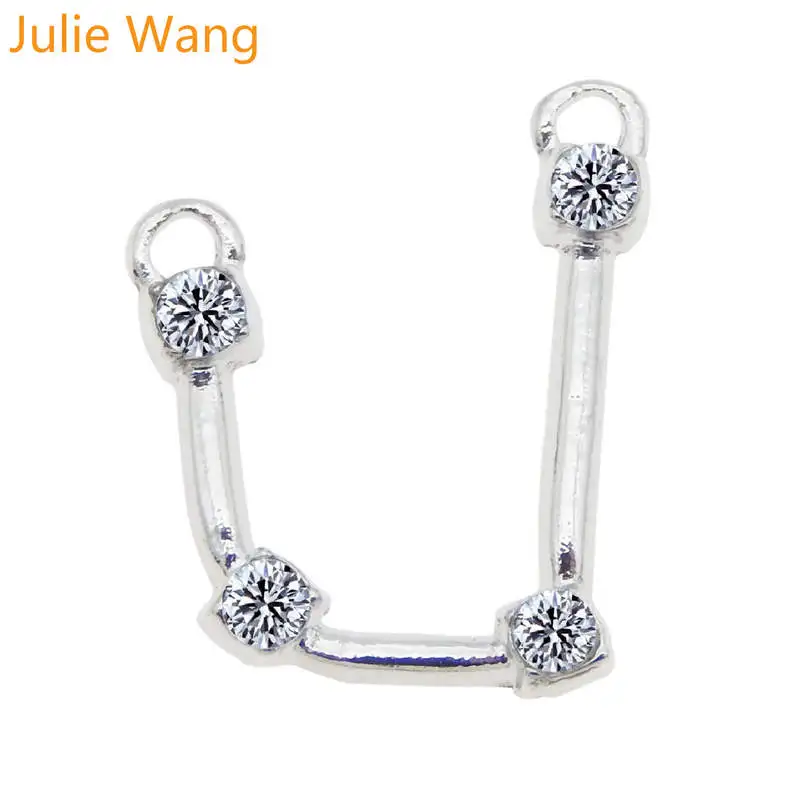 Julie Wang 12 шт. белый к смешанный 12 созвездия зодиака амулеты циркония сплава ожерелье браслет ювелирных изделий Аксессуары