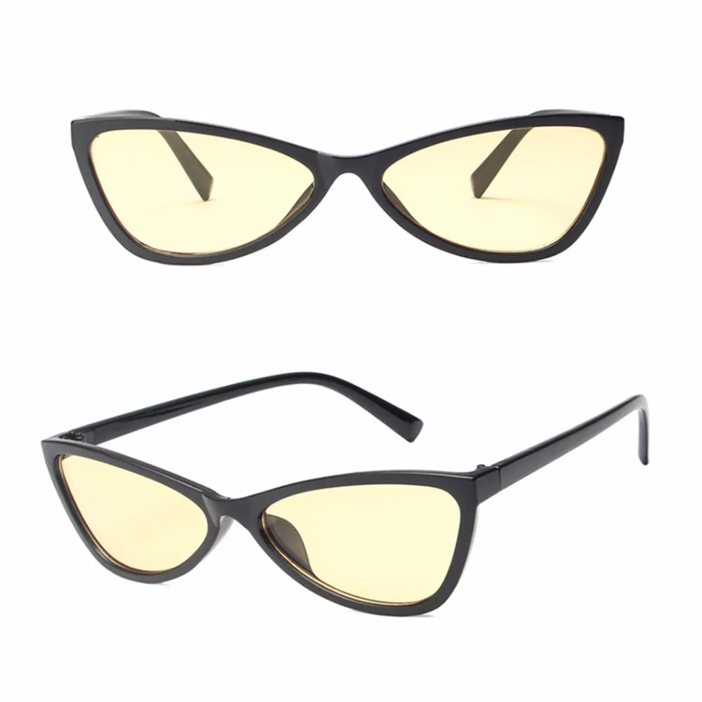 2018 маленький солнцезащитные очки &quotкошачий глаз&quot черные для женщин Винтаж