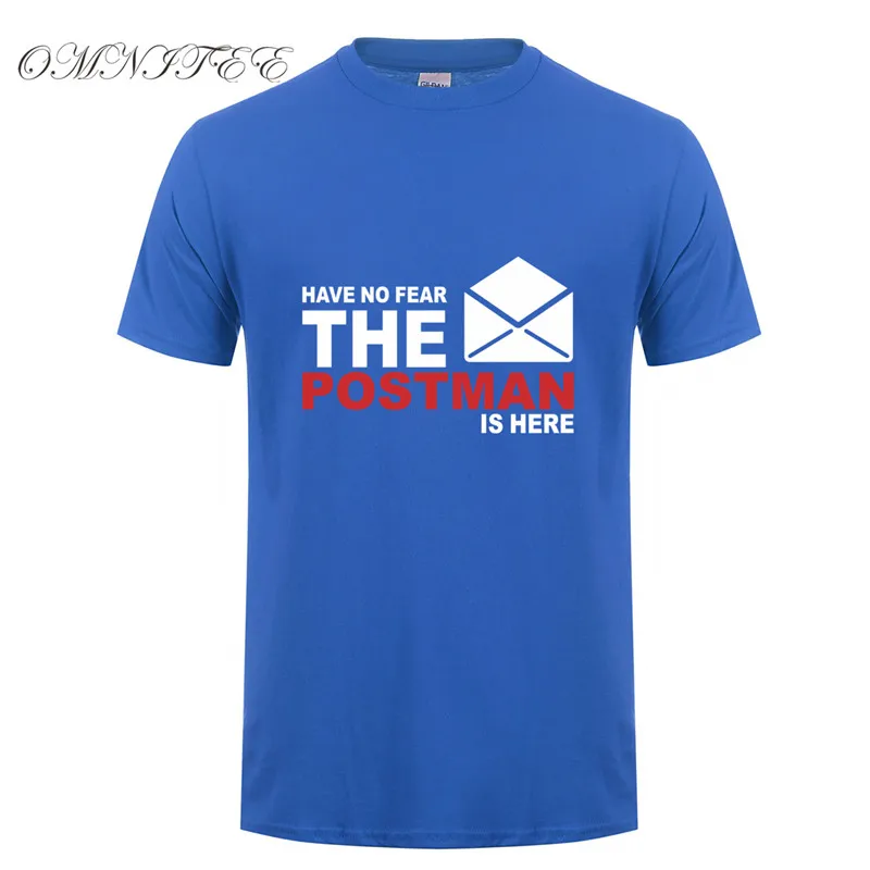 Мужская хлопковая футболка с коротким рукавом Have no Fear The Postman is here OT 644|men summer|fashion
