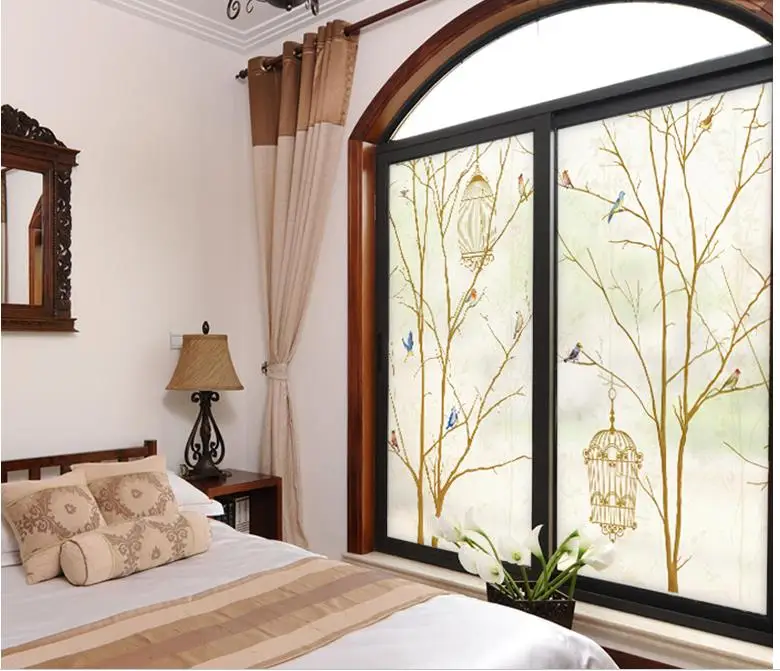 Наклейка на окно балкон спальня легкая непрозрачная затеняющая гостиная