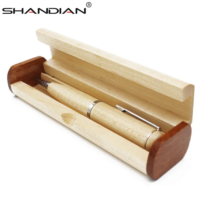 SHANDIAN деревянная шариковая ручка+ Подарочная коробка usb флэш-накопитель на заказ флэш-накопитель с логотипом 4 ГБ 8 ГБ 16 ГБ 32 ГБ 64 Гб карта памяти U диск