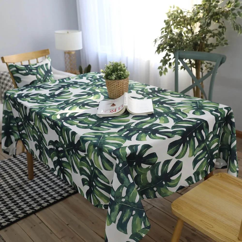 Прямоугольная скатерть пасторальный стиль принт &quotтропические растения&quot для