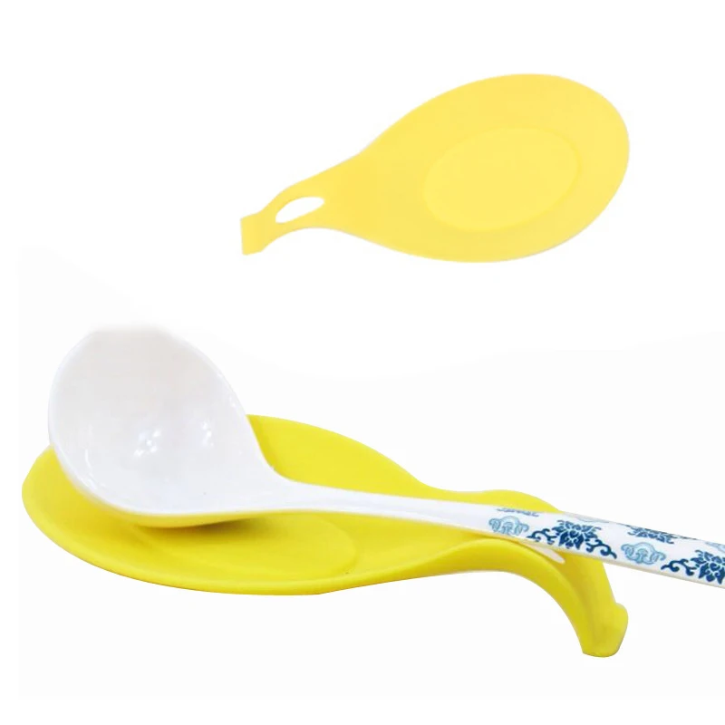 Yellow Силиконовый коврик для ложки, держатель, коврик, термостойкая подставка, яичный венчик, аксессуар для кухни, распродажа - Цвет: Yellow