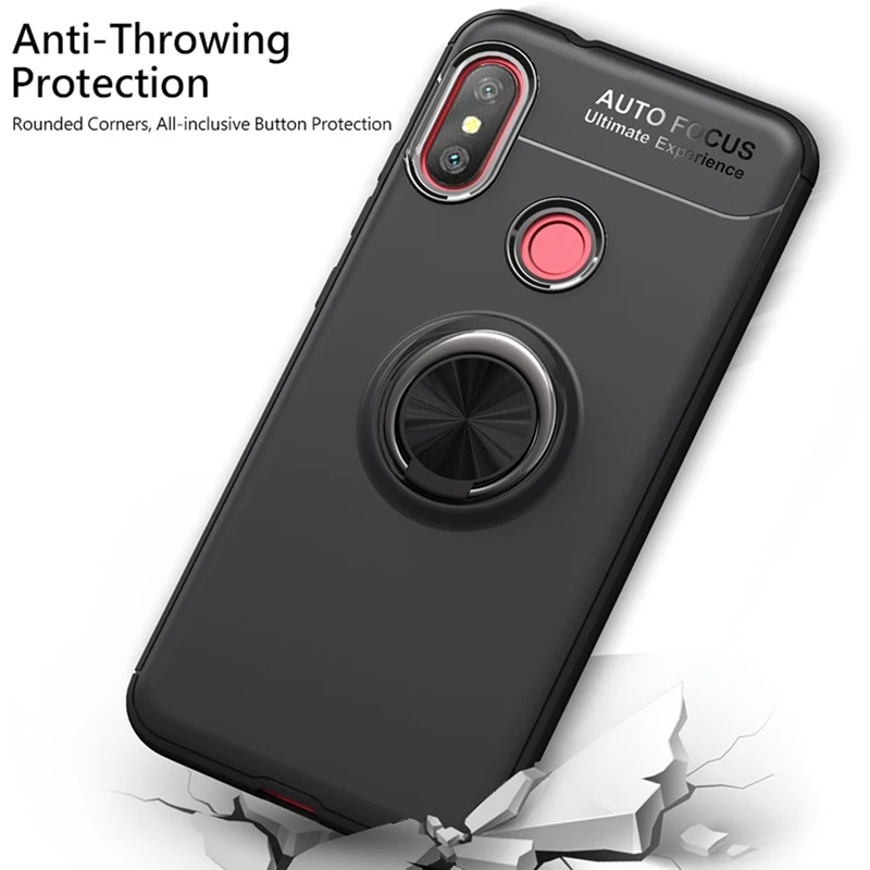 UPaitou Car Holder Case for Xiaomi Redmi 6 Pro Back Cover Ring Stand Magnetic Suction Bracket For 6Pro |