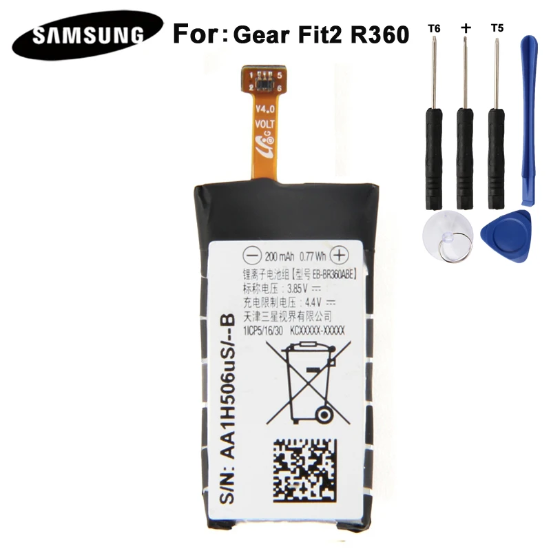 100% Оригинальный EB-BR360ABE батареи для Samsung Gear Fit2 Fit 2 R360 SM-R360 SCH-R360 запасная батарея 200