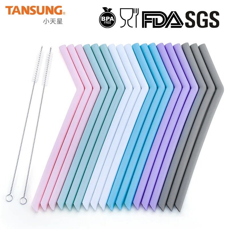 10 шт. силиконовая трубочка молочный чай цвет Защита окружающей среды прямая