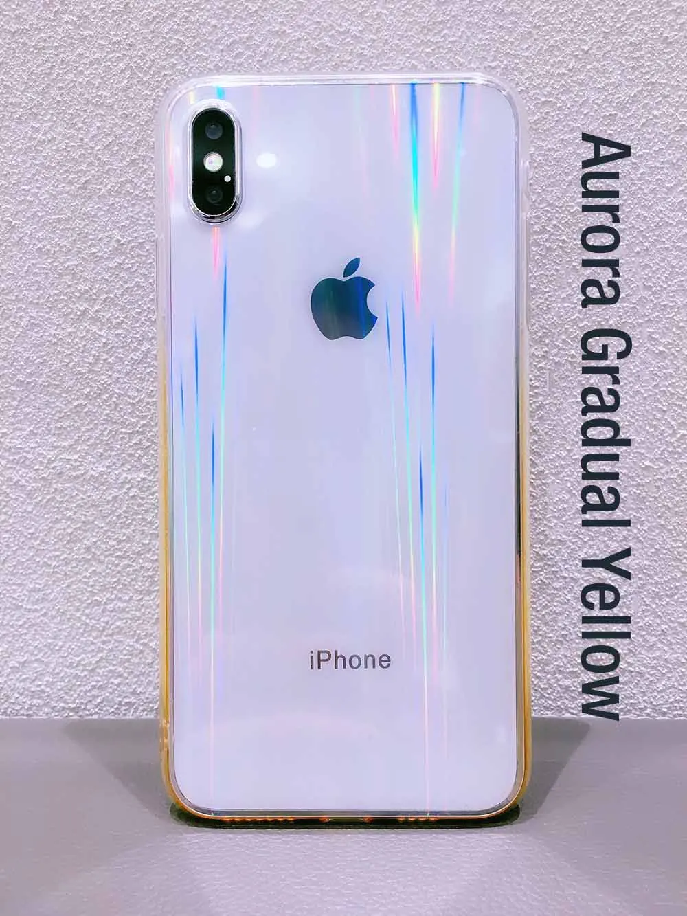 LYMOC градиентная Лазерная Радуга чехол для iPhone 11 pro Max прозрачный закаленное стекло Fundas для iPhone X Xr 7 8 Plus акриловый чехол - Цвет: Yellow