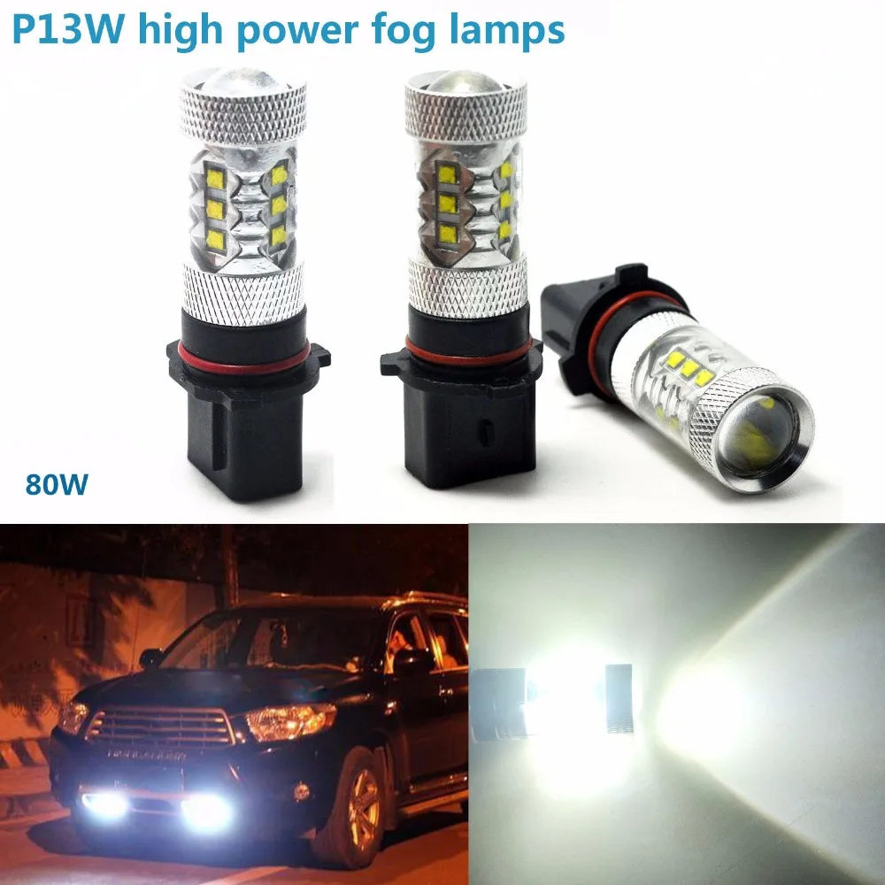 2X белые 6000 7000K 80 Вт P13W чипы CREE светодиодный ные лампы для Audi A4 Q5 дневные ходовые
