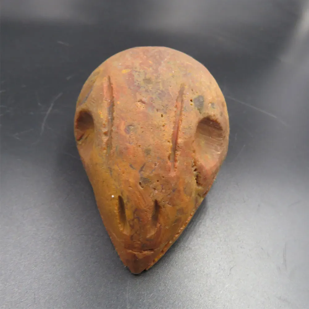 

Rare !!! 257g Natural Zhanguo Red Ancient Agate Amethyst Geode Bird Skull Great Handwork Reiki Healing