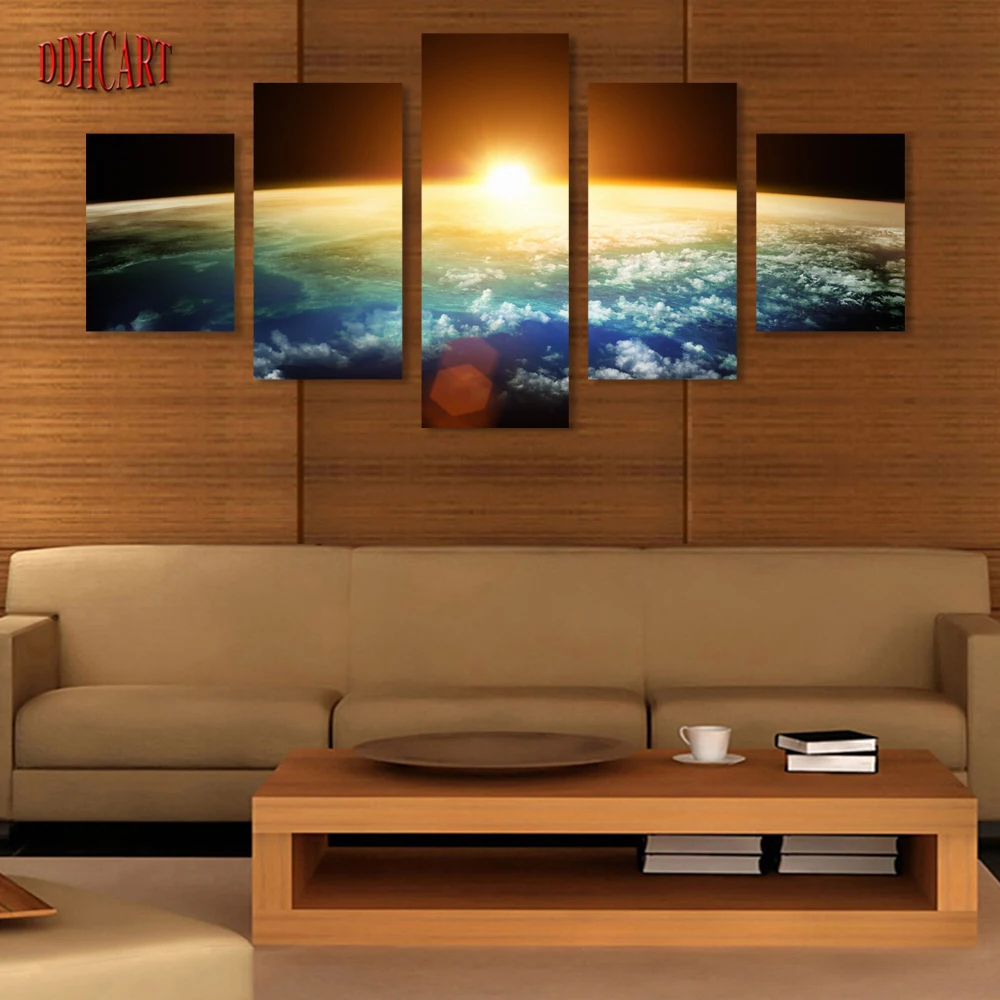 5 Шт. Холсте Стены Репродукции Живописи Пространство Картина Холст Домашнего