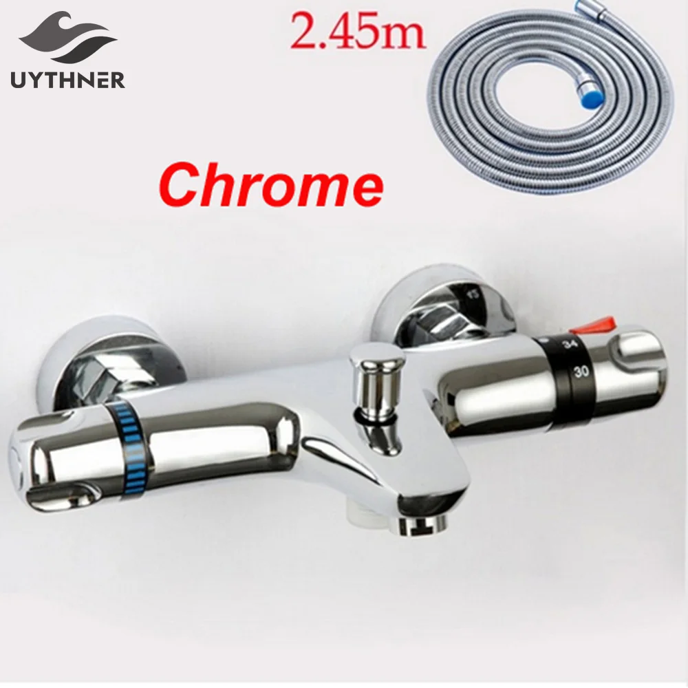Newly Arrival Bathroom Replacment Thermostatic Tub Mixer Faucet Handheld Shower Valve with Diverter Chrome Finish | Обустройство дома