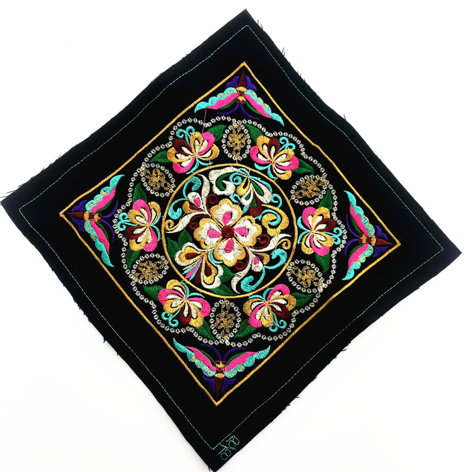 Большой квадратный вышитый патчи этнические нашивки Miao Швейные аксессуары сумка