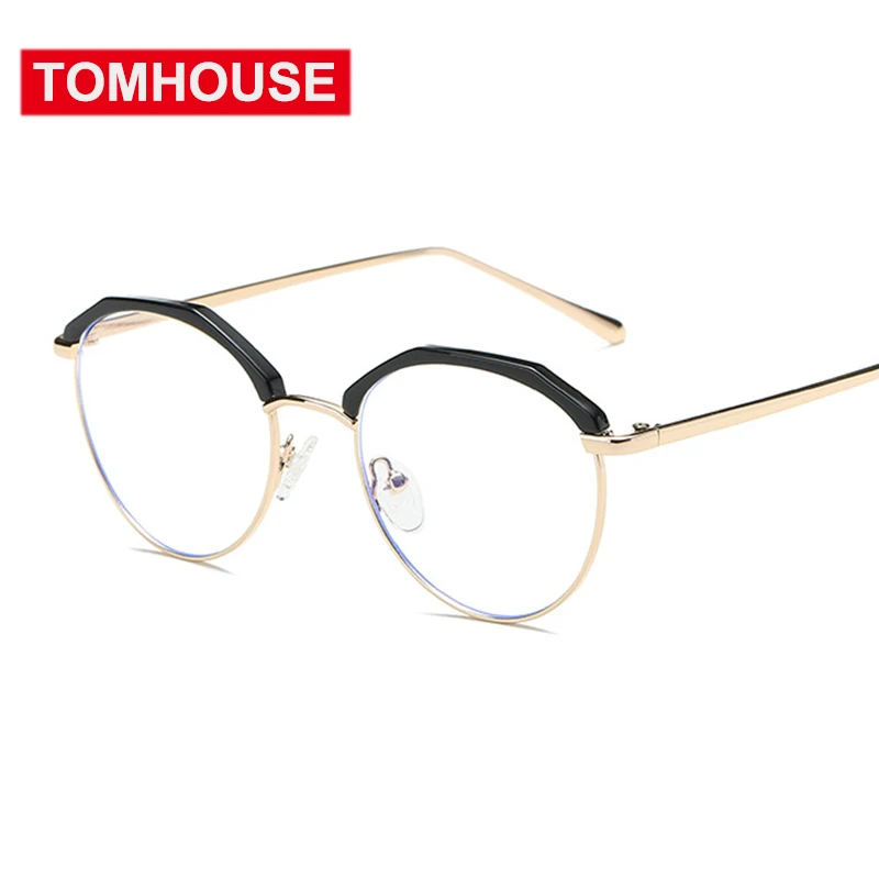 Компьютерные очки Женские Мужские Анти Синий Лучи Излучения Круглые Оправы из сплава Очистить Линзы Очки для мужчин и женщин.