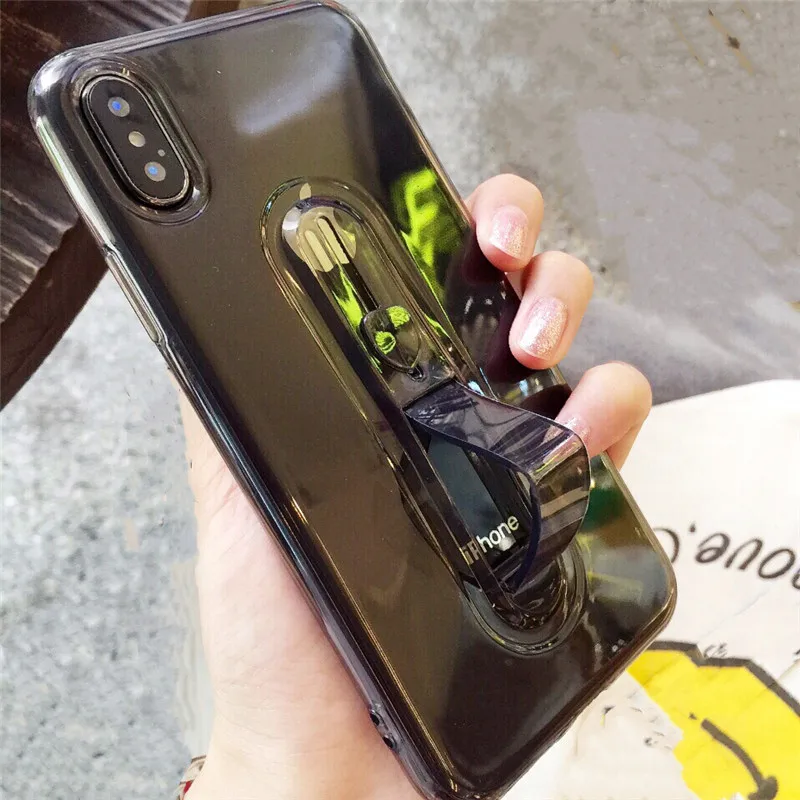 With stand Case sFor iphone X R Xs Max Silicone TPU Shockproof Cover For 6 S 7 8 Plus 5 Transparent Fundas Capa | Мобильные телефоны