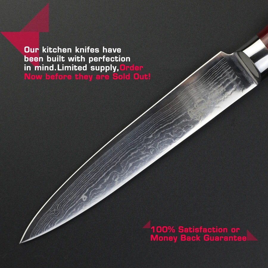 Новые 5 дюймовые кухонные ножи дамасский кухонный нож японский vg10 Универсальный