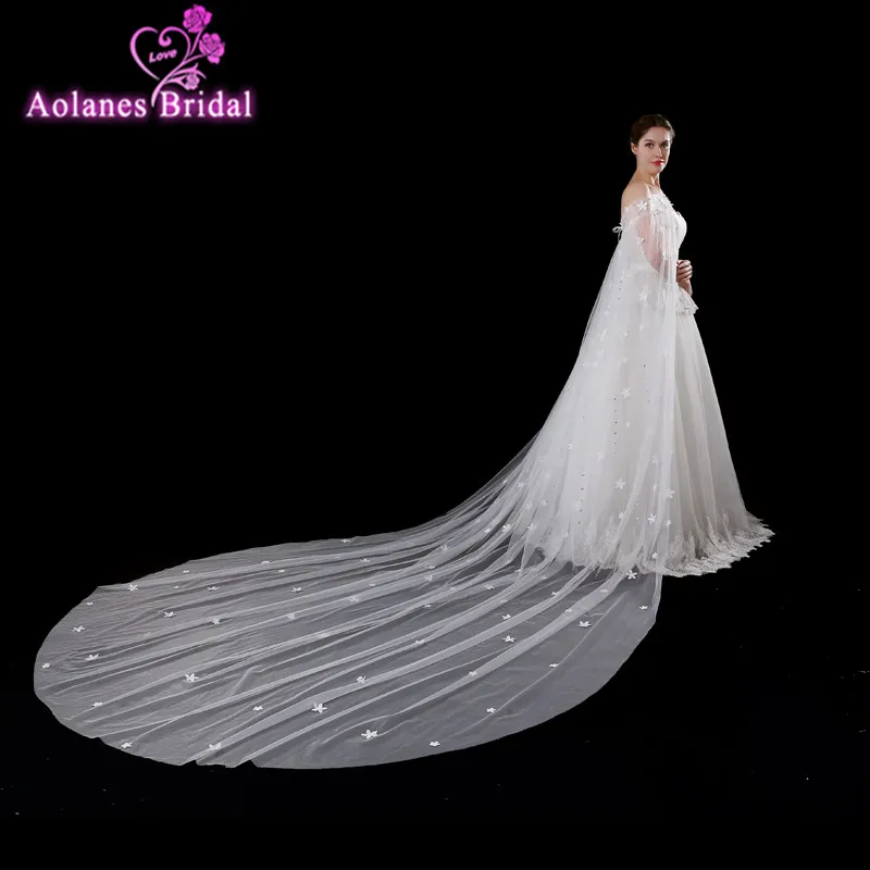 Новинка 2017 элегантная длинная кружевная Свадебная куртка цвета слоновой кости