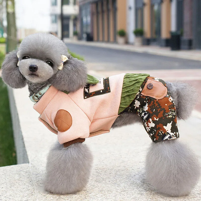 Chicdog собак ткань Pet костюм Пальто для будущих мам наряд Толстовка камуфляж собаки