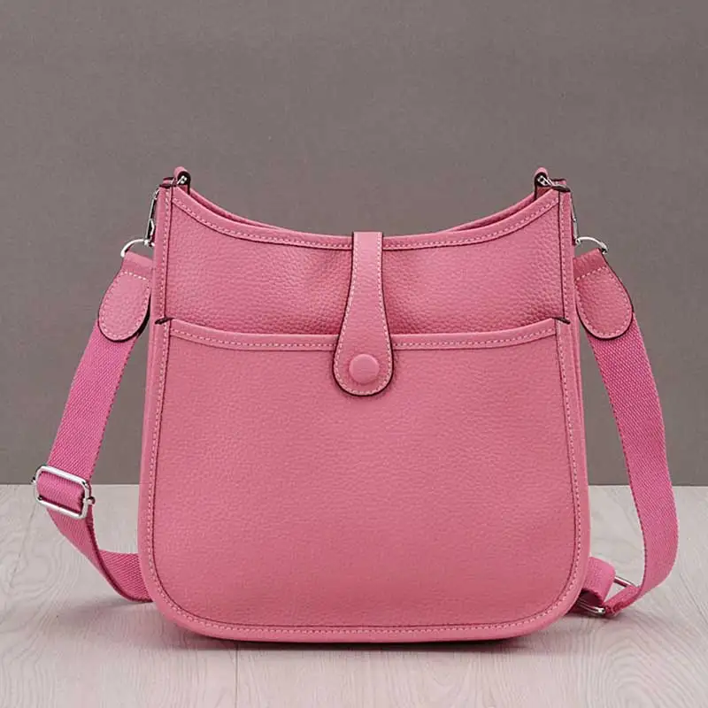 28cm Pink LOYOMA, натуральная кожа, женская сумка-мешок, корова, настоящая кожа, сумки на плечо, Дамская ручная сумка, маленький кошелек с шарфом - Цвет: 28cm Pink