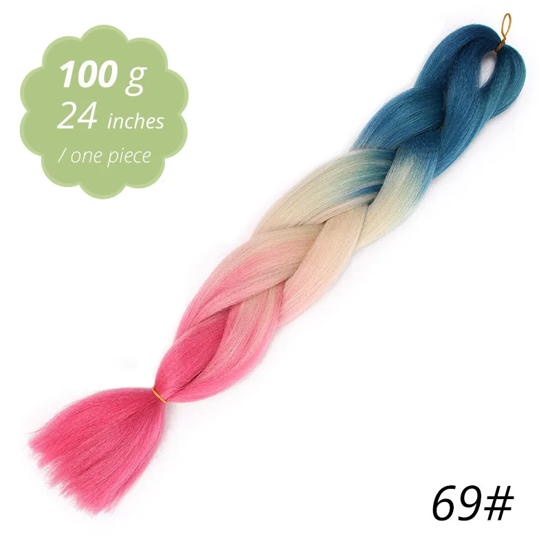 69 AISI BEAUTY Crochet Braids Synthetic Hair Jumbo Braiding Hair 100g/Pack Pink Grey Twists Braids Hair Extensions - Цвет: 69