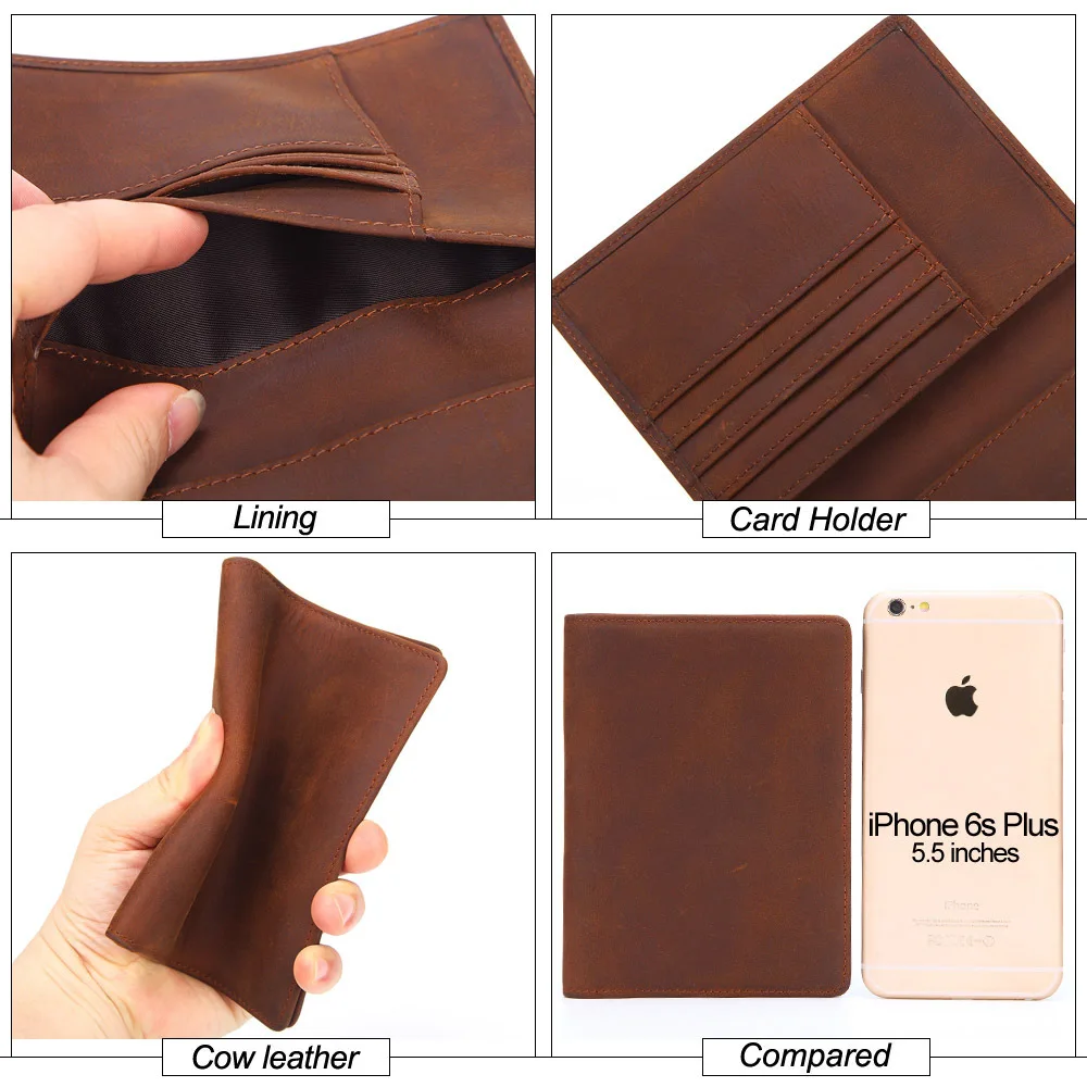 Винтажная натуральная кожа унисекс зажим для денег качество воловья мужчин и