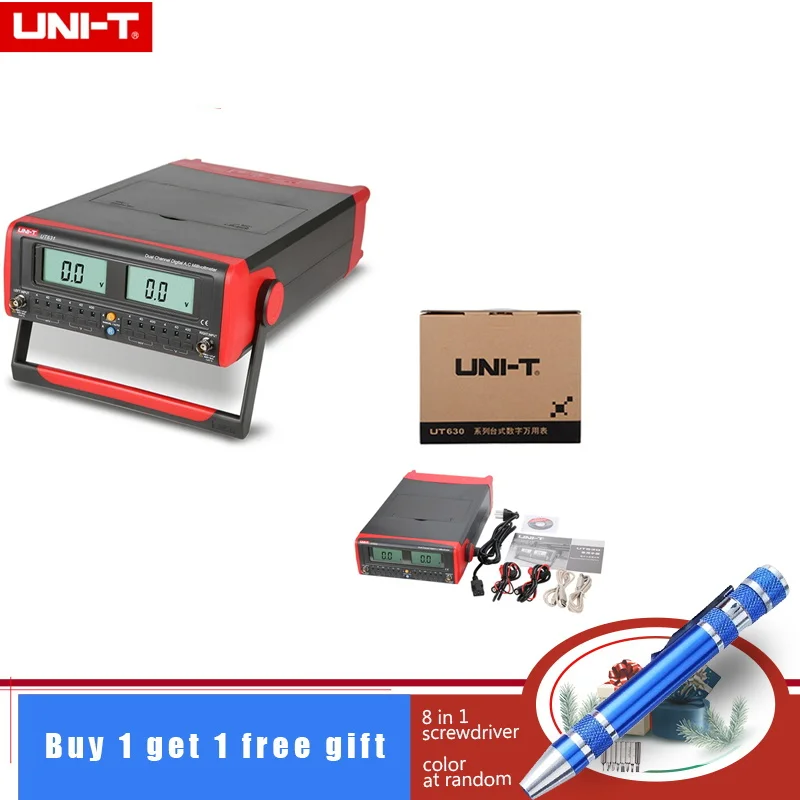 

UNI-T UT631 UT632 AC милливольтметр двухканальный AC Voltimetro цифровой ЖК-дисплей USB Передача данных