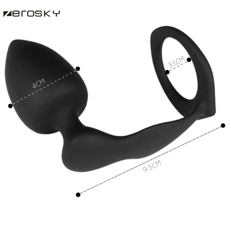Anal Plug Penis Lock Ring Prostate Massage Silicone Butt Sex Product for Men Erotic Toys With Box Zerosky | Красота и здоровье