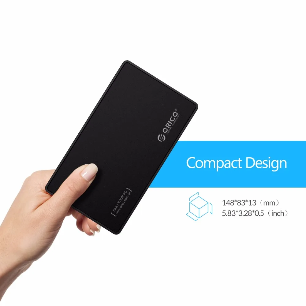 2,5 корпус для жесткого диска ORICO USB 3,0 чехол для жесткого диска с 3 портами USB3.0 концентратор инструмент бесплатный дизайн драйвер не требуется