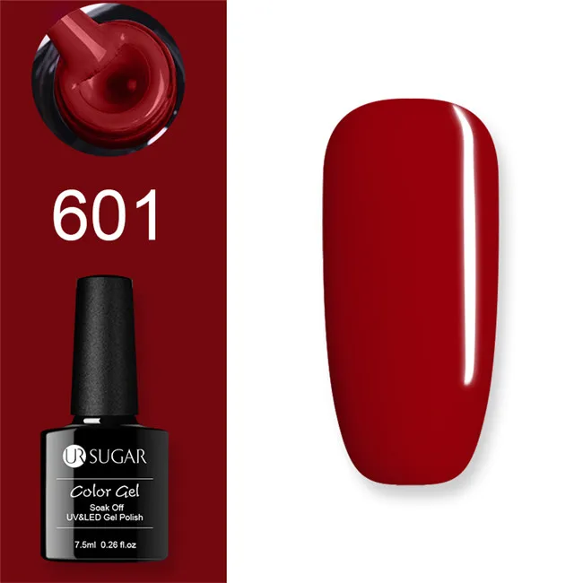 601 Ur Sugar Гель-лак UV Vernis Полупостоянный праймер верхнее покрытие 7,5 мл замачиваемый эмалированный Гель-лак УФ-гель для ногтей лак - Цвет: 601