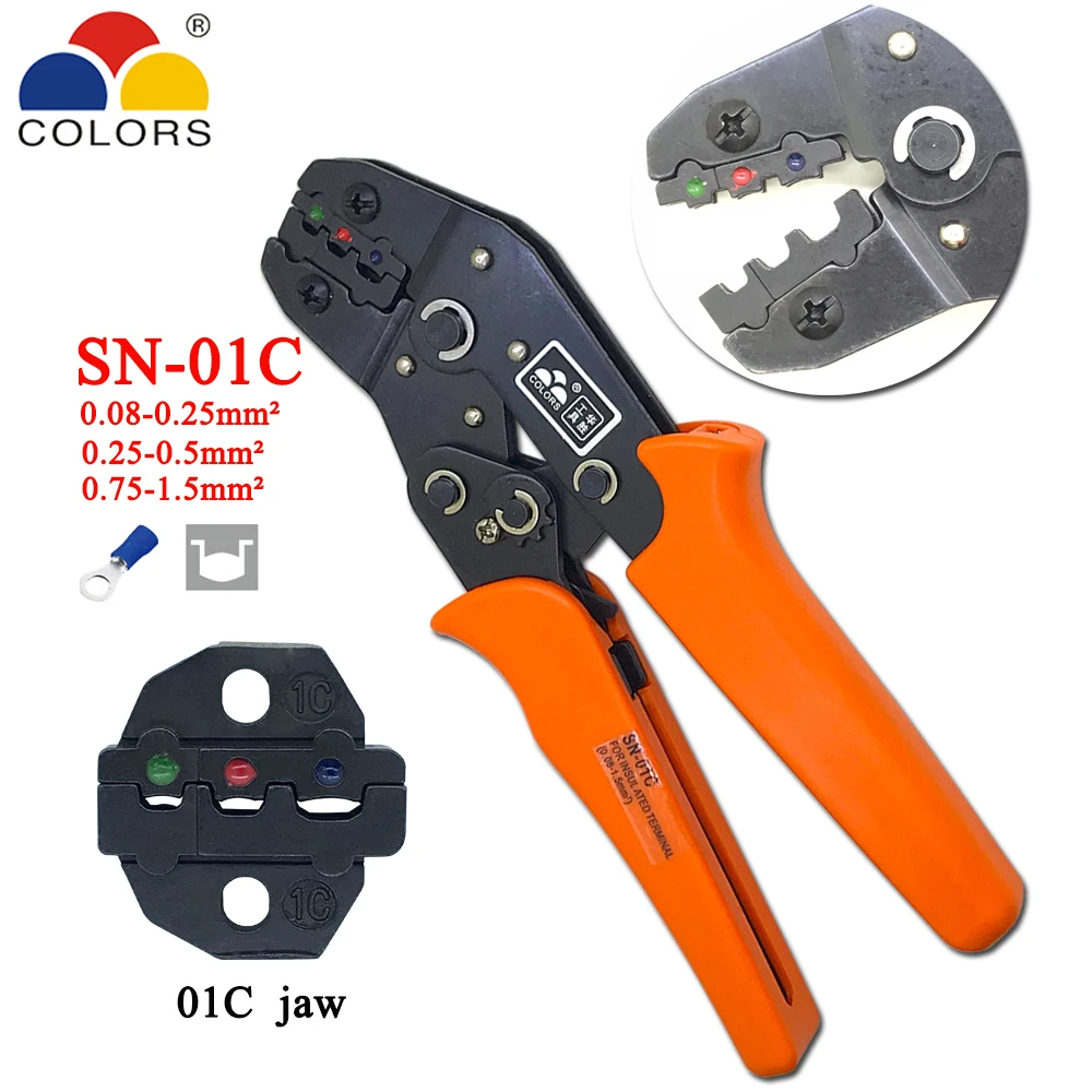 

Free Shipping SN-01C 0.25-6.0mm 23-10AWG Mini Type Self Adjustable Crimping Hand Pliers Electrical Wire Terminals Crimper Tools
