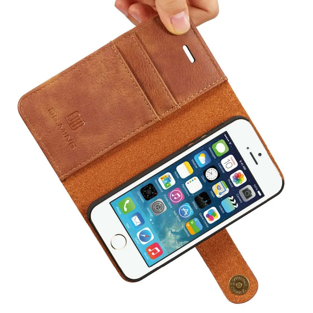 Новый модный мужской кошелек чехол для iPhone 5 5S SE роскошный брендовый телефона 2 в 1