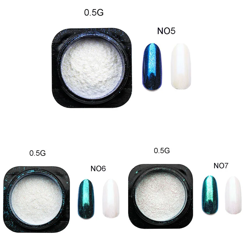 1 коробка Русалка жемчужный лак для ногтей порошок зеркальная полировка набор