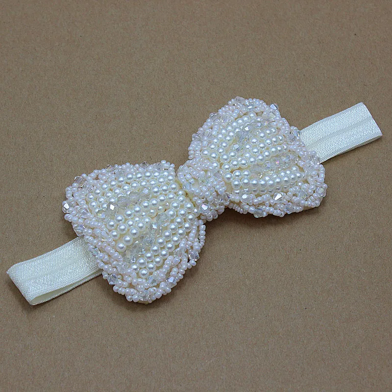 Повязка на голову с розовыми бантами для девочек детская повязка жемчугом и