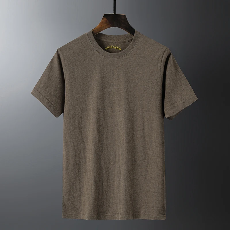 Оригинальная Однотонная футболка SHISENBU с принтом мужские черно белые футболки из