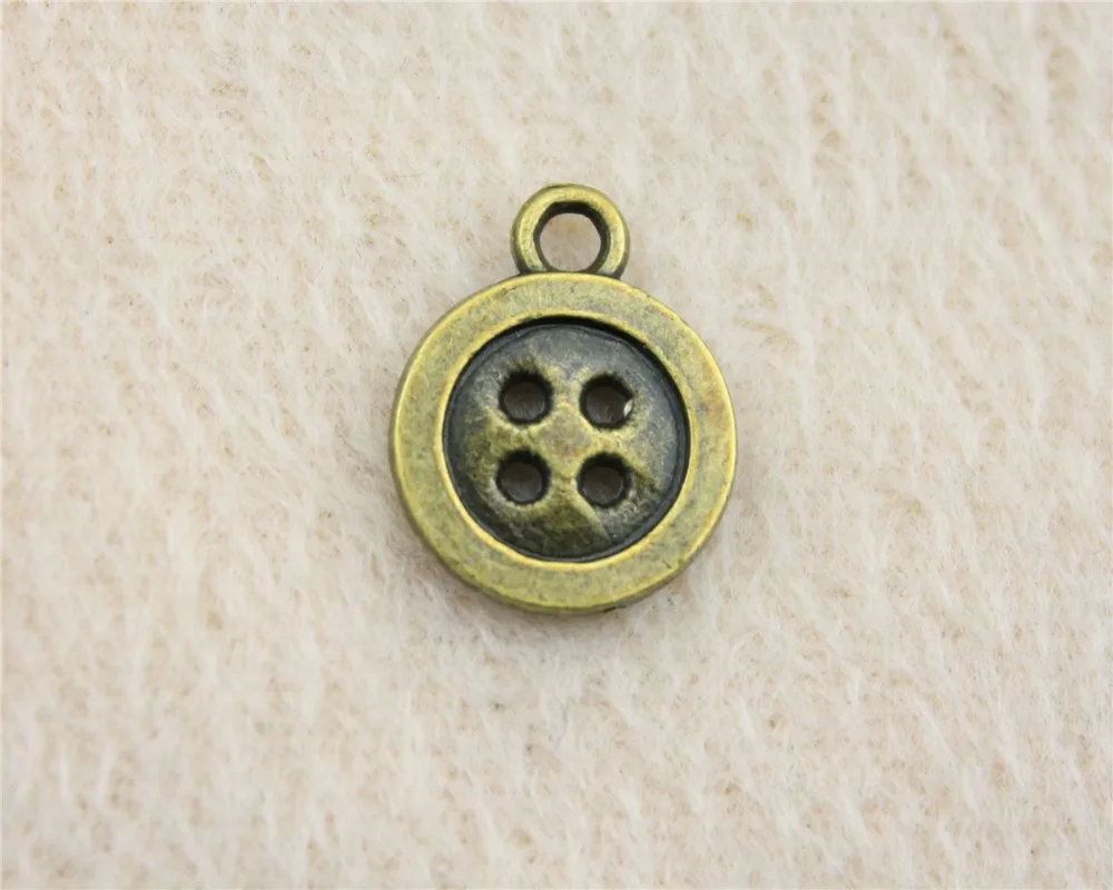 70 шт./лот 13 мм Очаровательные Подвески в виде старинной бронзовой пуговицы DIY