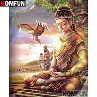homfun 5d diy diamond painting full squareround drill religious buddha 3d embroidery cross stitch gift home decor a09995
