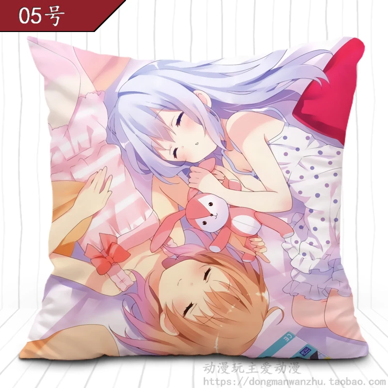 Gochuumon wa Usagi Desuka Pillow Cosplay Pillowcase+Pillow inner Cushion Cover Home Sofa 40x40cm Two Sides Gift | Тематическая