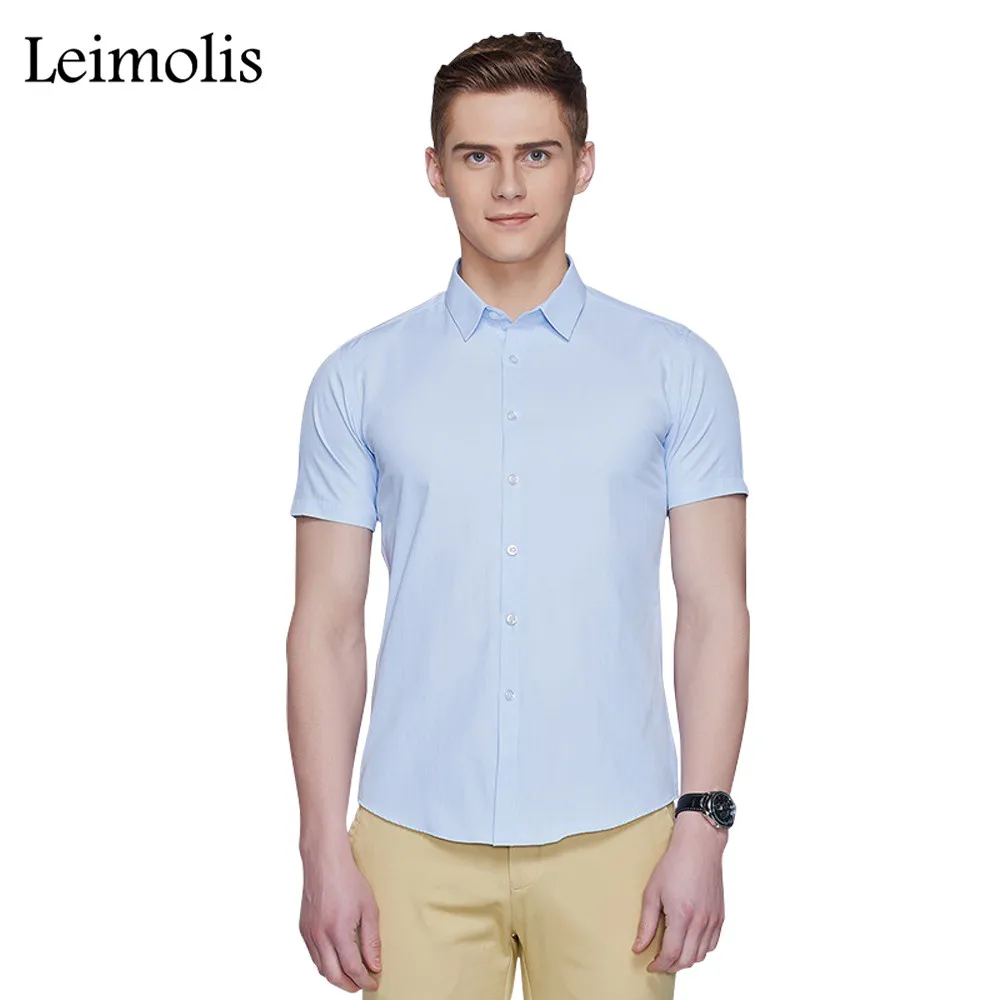 Leimolis хлопок повседневная гавайский slim fit с коротким рукавом мужская рубашка