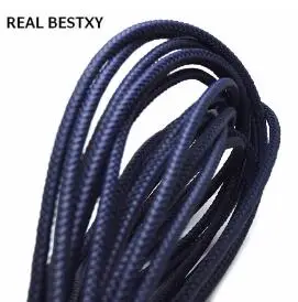 Настоящий BESTXY, 1 м/лот, кожаный шнур, круглая веревка, шнур для ожерелья, браслета, ювелирный шнур диаметром 6 мм, кожаная веревка для браслетов - Цвет: Navy