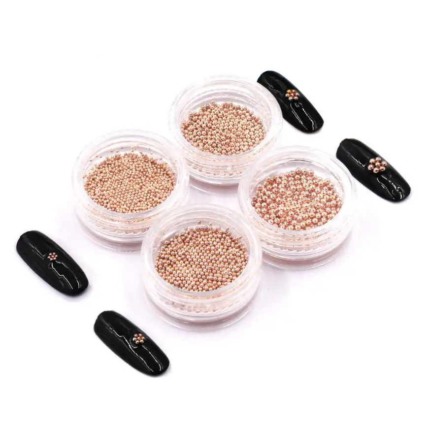 4 Размеры дизайн ногтей украшения металлические шариковые бусины для салонов