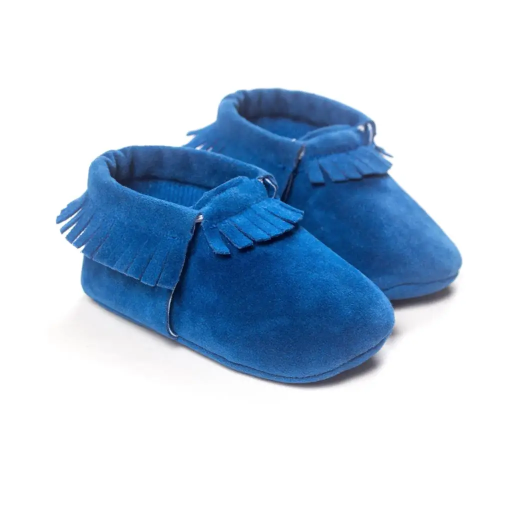 Искусственная замша кожа Новорожденные детские мокасины обувь с мягкой подошвой Нескользящая детская кроватка Первые ходунки - Цвет: I