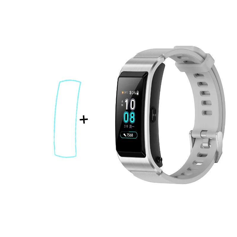 silver add film huawei TalkBand B5 Talk Band Bluetooth умный Браслет носимые спортивные Напульсники сенсорный AMOLED экран вызов наушники группа - Цвет: silver add film