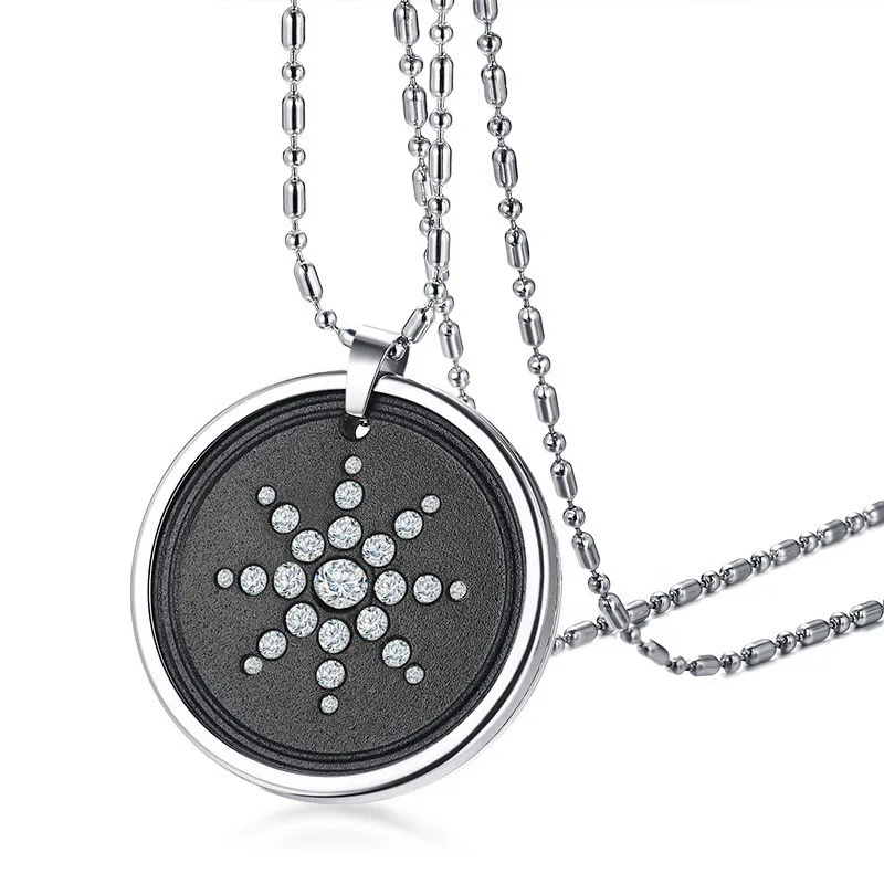 ZORCVENS дизайн Лава камень кулон Quantum pendant ожерелье для мужчин скалярная энергия кристалл ожерелье из нержавеющей стали