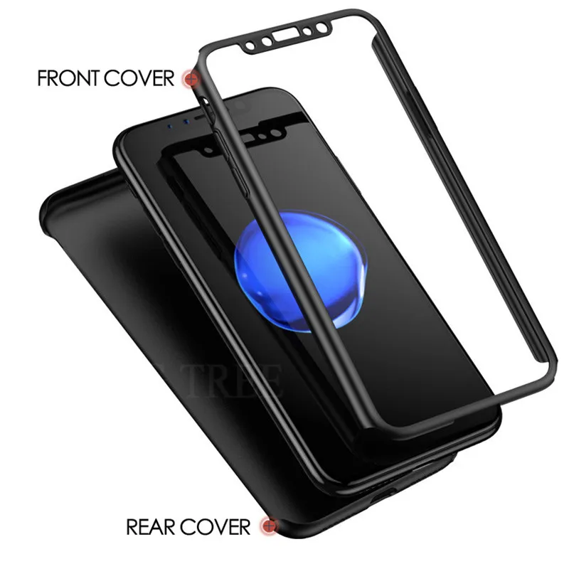 Роскошный 360 Полный чехол для телефона iPhone 7 8 6 6s Plus 5 5S SE защитный X XR XS Max со стеклом