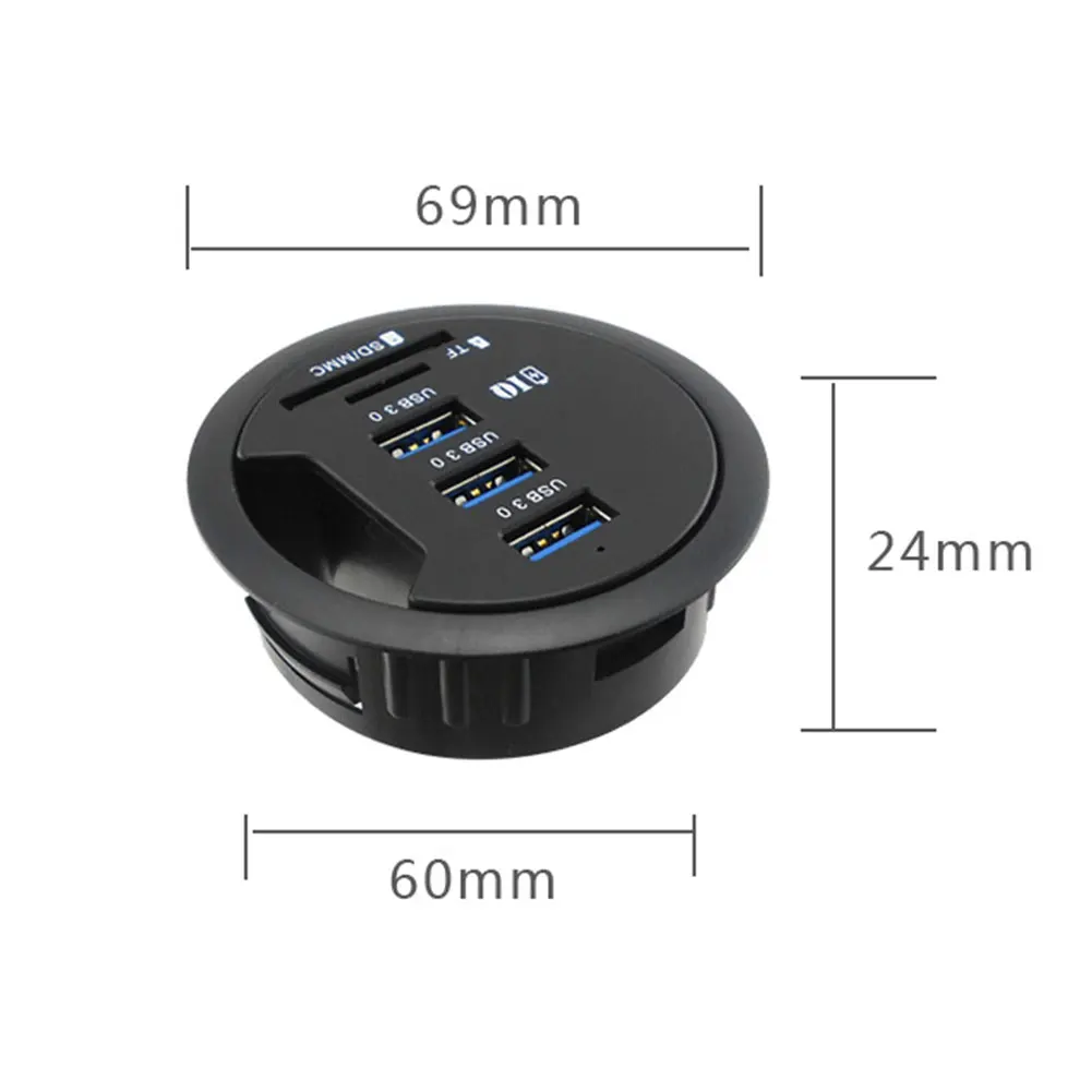 Зарядное устройство адаптер настольный USB 3,0 кард-ридер Портативный разветвитель высокого Скорость черный 3-Порты и разъёмы