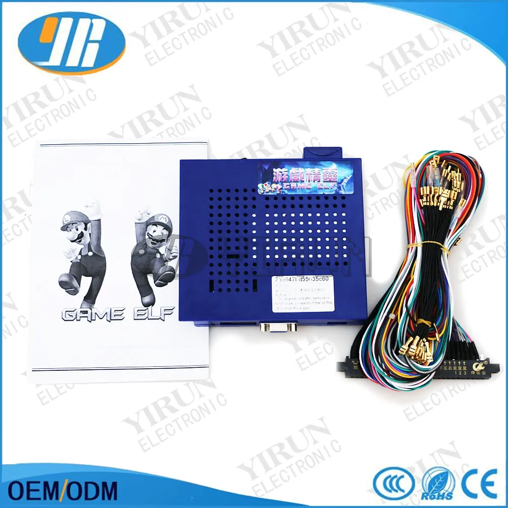 Arcade ame Elf 619 в 1 печатная плата для CGA монитора и LCD VGA с 28 контактами jamma провода жгут