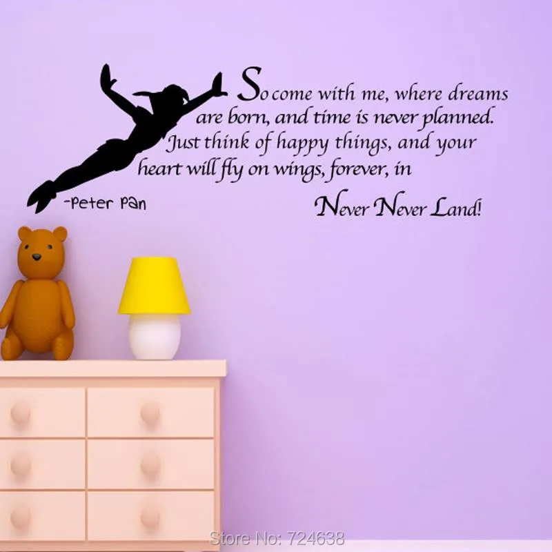 New2016 в стиле Питер Пэн настенный переводка художественный стикер Декор Цитата